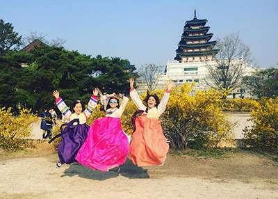 Clayton with friends in Korea